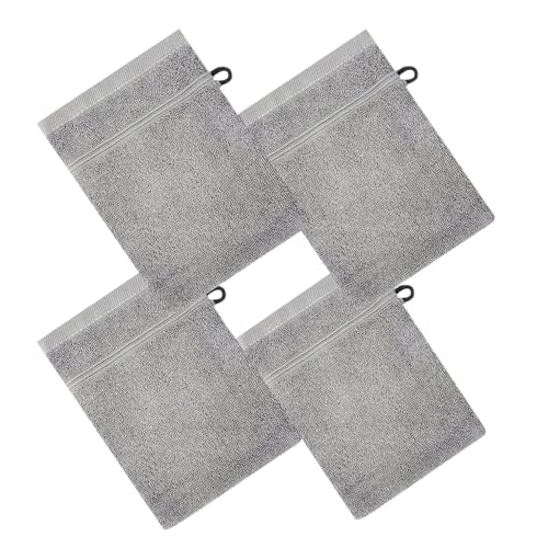 Yukelu ボディウォッシュミット,ボディスクラブミット | 4枚組 柔らかいコットン 手袋型 顔 手 体用 お風呂 洗浄 子供 赤ちゃん 女性 男性 旅行