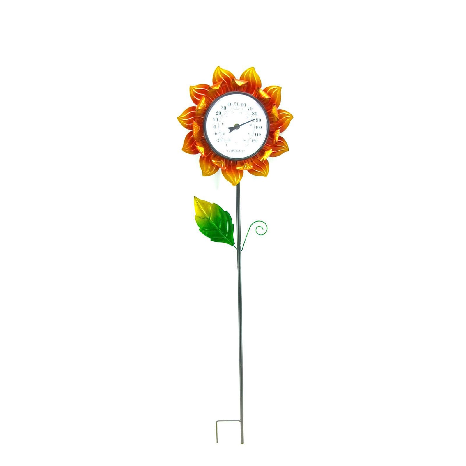 Yhplxyuus Decorative Metal Flower Temperature Display for Home Garden and Workplace Weather Tracking Flower Shaped Thermograph
