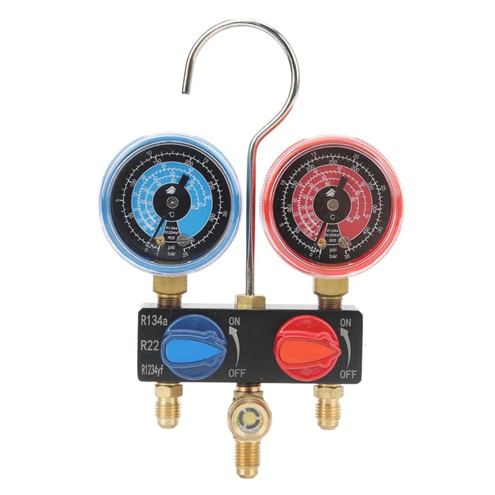 M01 RéFrigéRant Diagnose Manifold Gauge G1/4 ÉTat ManomèTre ManomèTre Outils de RéFrigéRation pour R22/R1234Yf