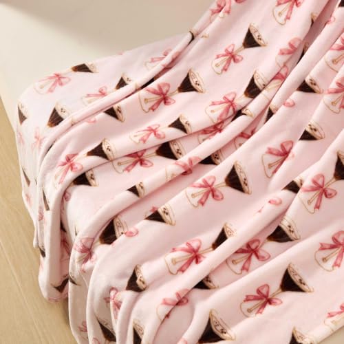 Image of Betsey Johnson - Reversible Throw Blanket, 50 x 70, Ultra Soft Plush Blanket for Blanket for Bed & Couch, Betsey Martini Pink