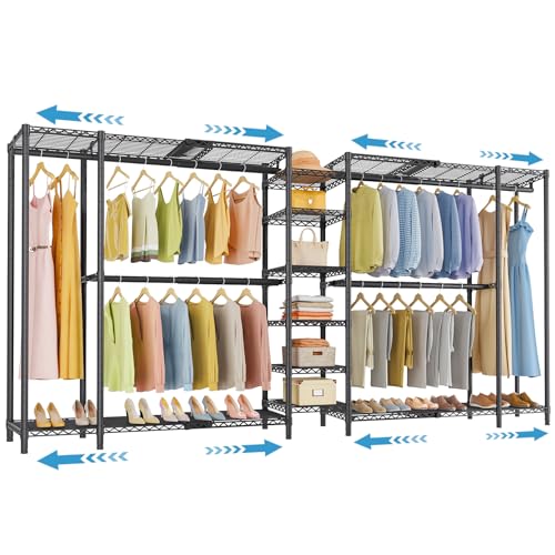 VIPEK X5 Extra Large Expandable Clothes Rack Adjustable from 7'8' to 10'5', Reach-in Closet Metal...
