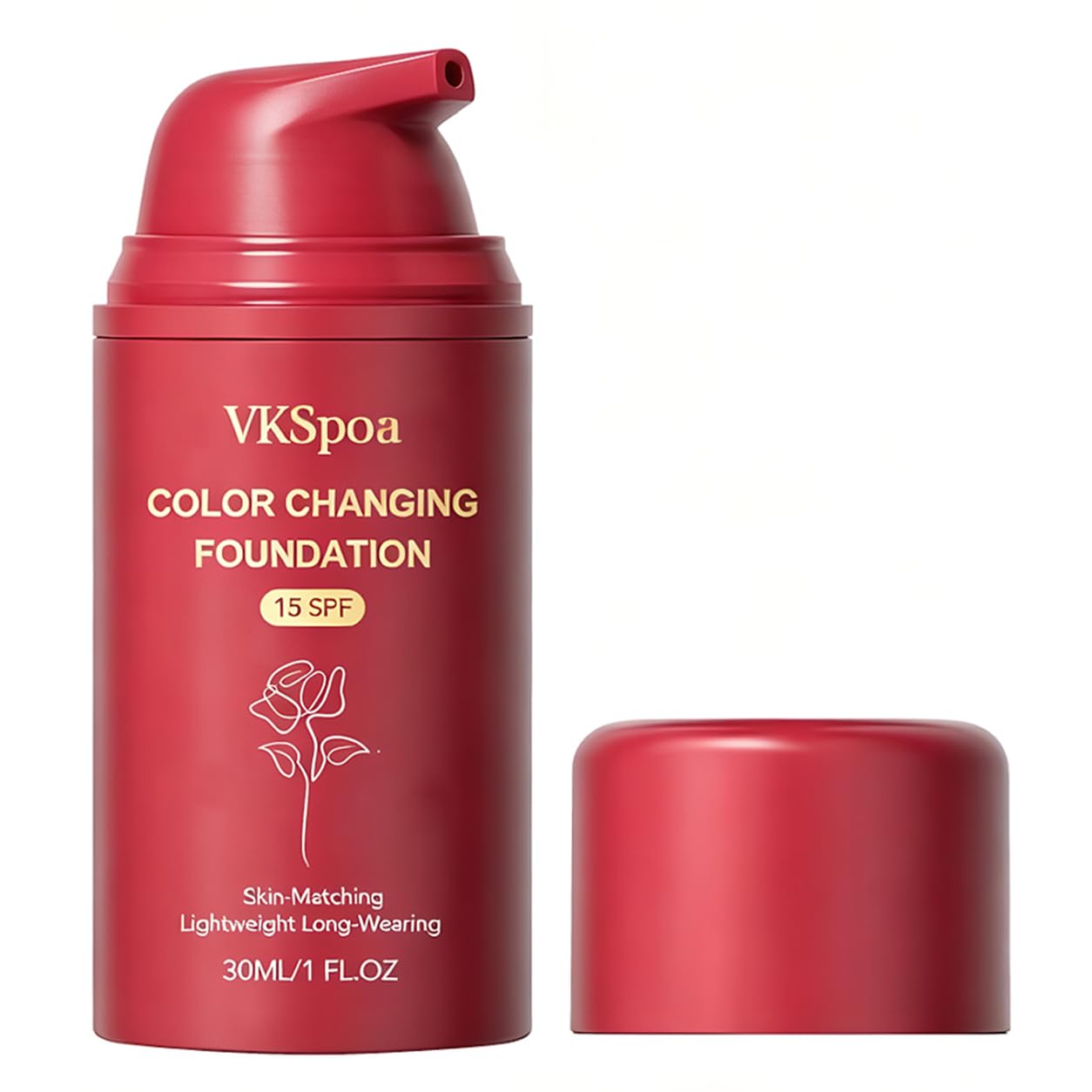 Color Changing Foundation - Self-Adjusting Liquid Foundation for Mature Skin, Color Match, Buildable Coverage, Natural Finish, Blends Well without Settling into Fine Lines