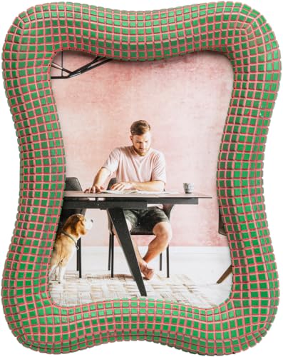 Kare Design Bilderrahmen Wavy, Grün, handbemalt, Unikat, Stehend...