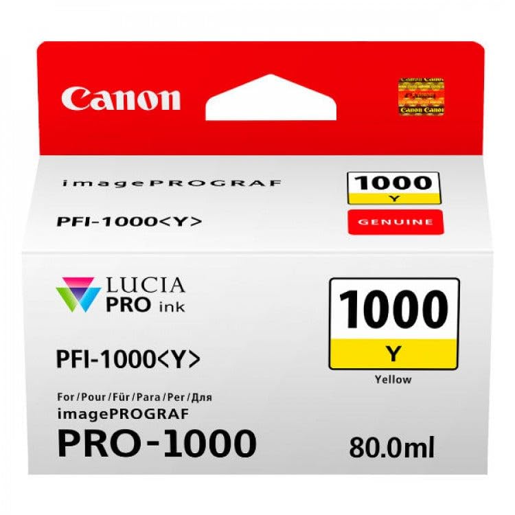 Canon Tintenpatrone PFI-1000 Y gelb yellow - ORIGINAL für imagePROGRAF PRO-1000 – Bild 3