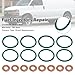 Frezon 8Pcs Fuel Injector O-rings Seal Gaskets Fuel Injectors Repair Kit Fit For Duramax LLY, LBZ, LMM 2004.5-2010,For Cadillac Escalade 6.6L 2004-2005# F00RJ01086, 97327722, F00E200099, 94013303