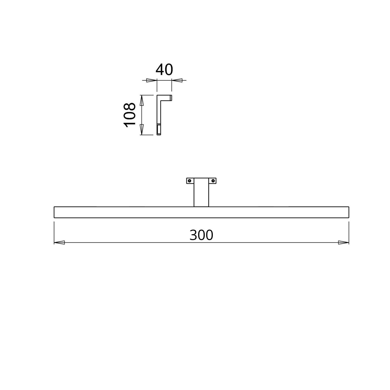 SOTECH LED Lámpara 300mm Espejo Baño „Aalto“ Aluminio Acero Cromo pulido