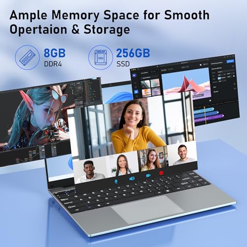 Image of NIAKUN Laptop, Window 11 Pro Laptop Computer 2026, 15.6 Inch Lap Top, N5095 Laptop Computer, 8GB RAM 512GB SSD, WiFi 2.4G+5G, BT 4.2, Mini HDMI