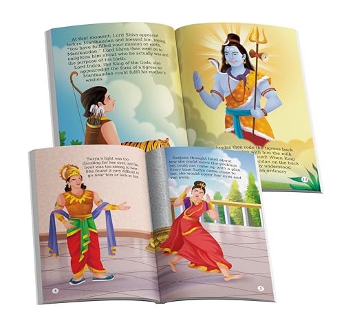 Image of Story Books for Kids (Set of 10 Books) (Illustrated) - Mythology Books for Children - Nachiketa, Dhruva, Narada, Harish Chandra, Bhakta Prahlad, Surya, Kartikeya, Indra, Ayyappa, Vamana