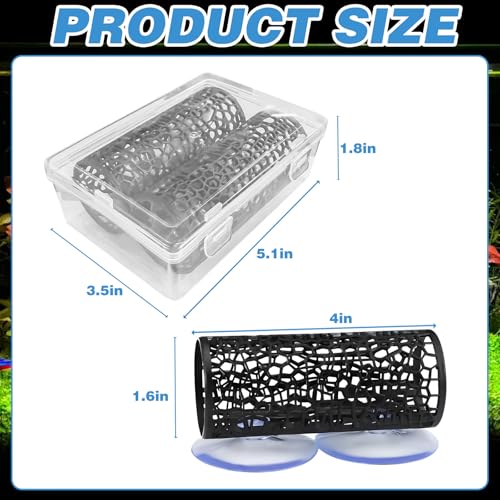 Image of 2Pcs Black Betta Aquarium Decoration, Betta Fish Tank Accessories Decoration with Suction Cup, Hidden Decor Habitat Toys for Shrimp Breeding Small Fish Playing & Resting