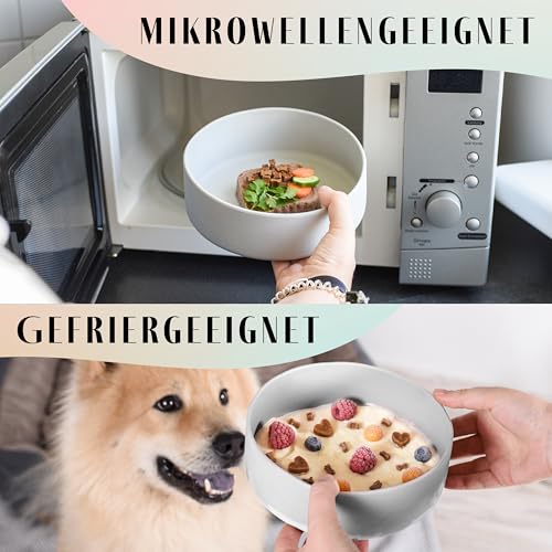 ne&no® Silikon Fressnapf 1200 ml für kleine und mittelgroße Hunde | Futternapf Hund rutschfest | Hunde Trinknapf | Hundenapf