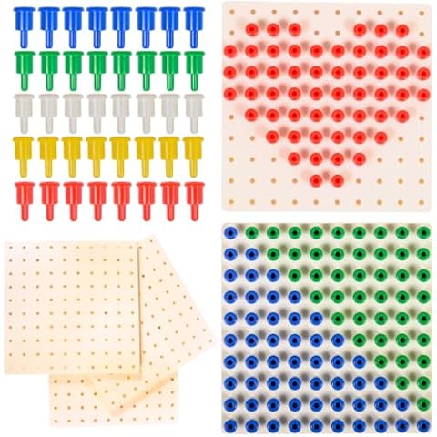 edxeducation Pegs and Peg Board Set - 1,000 Pegs + 5 Boards - Classroom, Occupational Therapy Resource - Fine Motor Skills Toy for Kids Cover
