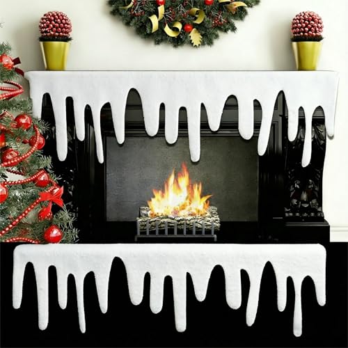 Wryzorix 4 Stück Weihnachtsdeko Schneematte Schnee Deko Kunstschnee...