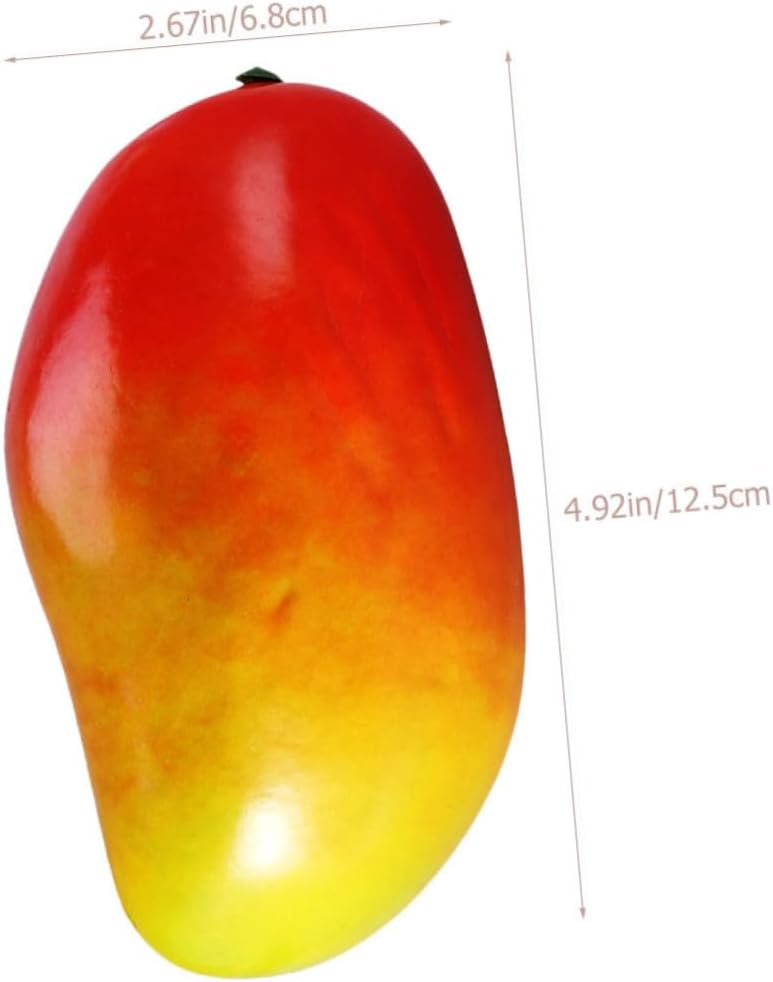4Pcs Artificial Mango Fruit Model Lifelike Plastic Simulation Faux Fruit Decoration for Wedding Home Party Photography Prop