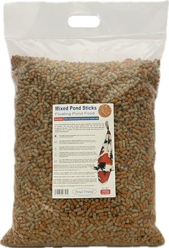 Pond Friend Mixed Fish Food Sticks 1820g High-Weight Premium Floating Pellets for Koi Carp Goldfish & Surface Feeding Pond Fish