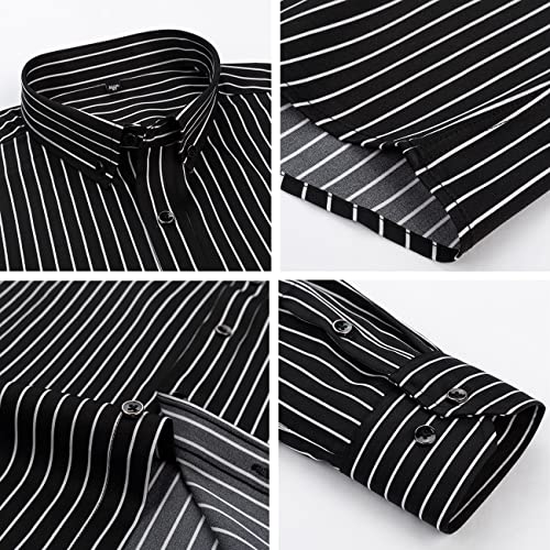 XTAPAN Men's Casual Dress Shirt Long Sleeve Regular Fit Business Button up Shirt3