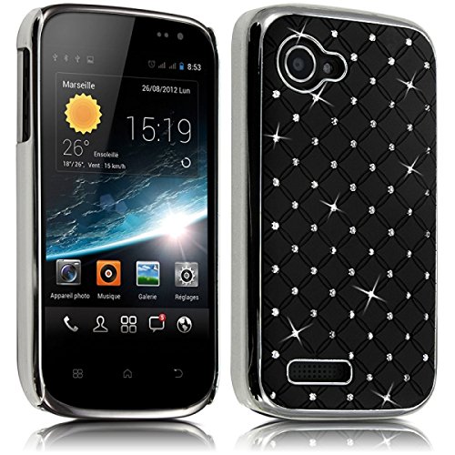 Seluxion - Housse Etui Coque Rigide Style Diamant Couleur Noir pour Wiko Cink Slim + Film de Protection