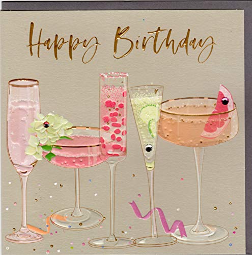 Belly Button Designs Glückwunschkarte zum Geburtstag aus der neuen Elle Serie mit Prägung, Folie und Kristallen BE002