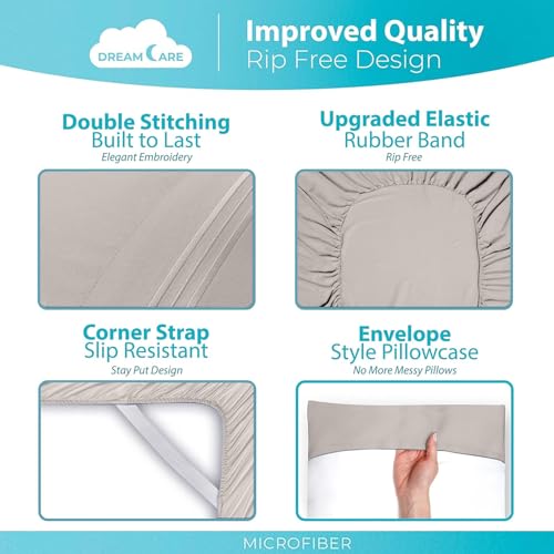 Image of DREAMCARE Full Size Sheets - 6 pcs Breathable Cooling Sheets Full Size Bed