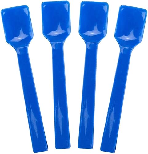 3,000 unidades Cucharas de gelato de plástico mezclado transparente, cucharas de degustación desechables de 6 colores, nuevas cucharas de pala para