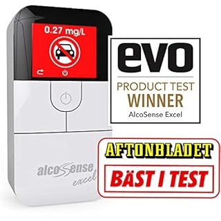 AlcoSense Excel Breathalyser | Police Derived Fuel Cell Alcohol Sensor | Auto Express “Best Buy” & Evo Magazine Breathalyzer Test Winner | CE Approved Alcohol Tester | Precision Designed in the UK