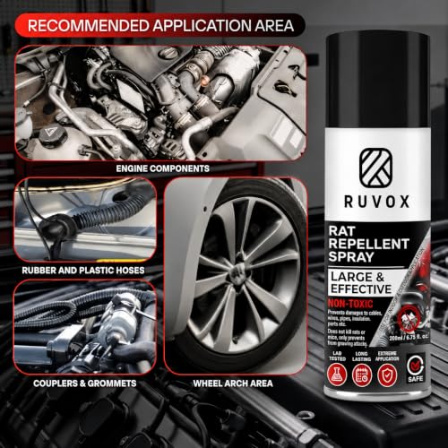 Image of Rat Repellent Spray for Cars & Bikes 200ml | Non-Toxic Anti Rat Spray for Car Wire Protection | Prevents Rat Damage to Wiring & Outdoor Utilities | Long Lasting 6-8 Weeks Protection | Highly Effective Formula