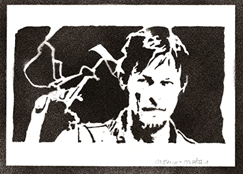 moreno-mata Daryl Dixon Autentico Graffiti Hecho a Mano Handmade Poster Series TV TWD Laminas Decorativas Pared Cuadros Decoracion Salon Modernos Regalos Originales para Hombre y Mujer
