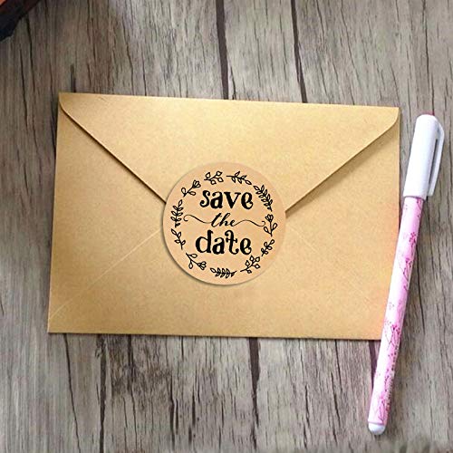 120PCS Wedding Stickers Save The Date Stickers Kraft Labels Bridal Shower Stickers Kraft Stickers Seal