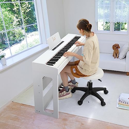 LEADZM Piano Numérique 88 Touches, Clavier Entièrement Lesté, Piano Électrique avec MIDI-USB, Bluetooth et Haut-Parleurs Stéréo, 128 Sonorités et Rythmes, Système à 3 Pédales, Blanc - Les Beatles, Paul McCartney, John Lennon, RIngo Starr, George Harrison LEADZM Piano Numérique 88 Touches, Clavier Entièrement Lesté, Piano Électrique avec MIDI-USB, Bluetooth et Haut-Parleurs Stéréo, 128 Sonorités et Rythmes, Système à 3 Pédales, Blanc – Image 8