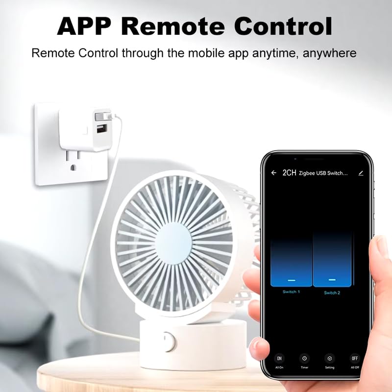 Yueyang Zigbee Micro USB Switch Adapter, 5 V Mini 2gang Switch, Smart Life Control, Alexa Compatible, USB Powered (4) - Image 3
