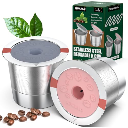 NUKALO Reusable K-Cup Coffee Pods - Pink & Gray