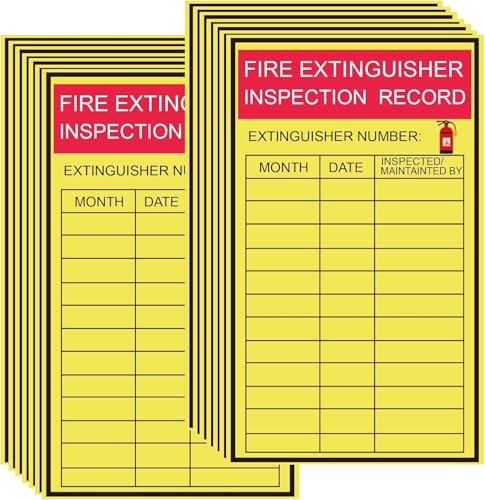 Lot de 60 étiquettes d'inspection mensuelles pour extincteur 7,6 x 12,7 cm