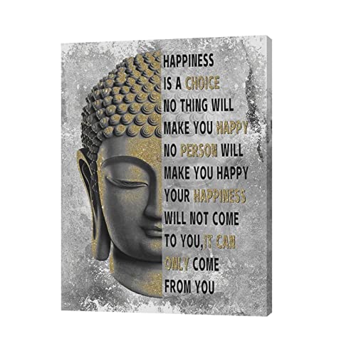 Buddha Statue Wall Art Inspirational Buddha Zen Wall Decor Motivational Buddha Picture Canvas Painting Print Zen Home Decor Spiritual Gifts For Men Women Bedroom Yoga Spa Framed Ready To Hang 12"X16" #TOP1