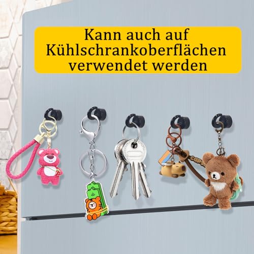 NogmeTaa Mini Magnethaken, Platzsparer & stark – 10 Stück (Schwarz) – Ansicht 6