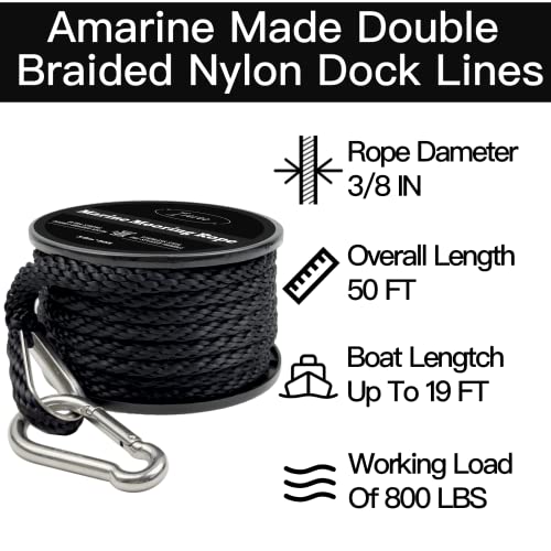 Iririi IRIRII023002 50 Feet Double Braided Nylon Boat Anchor Rope 3/8Inch thumb #1