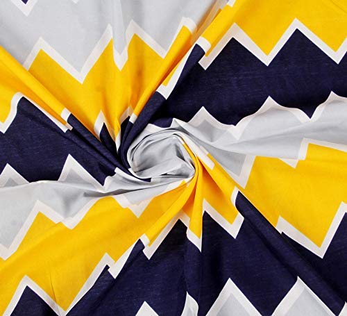 Image of BSB HOME 3D Printed 144 Tc Microfiber Bedsheet for Single Bed (90X60) with 1 King Size Pillow Covers (20X30) Inches (Yellow and Grey)