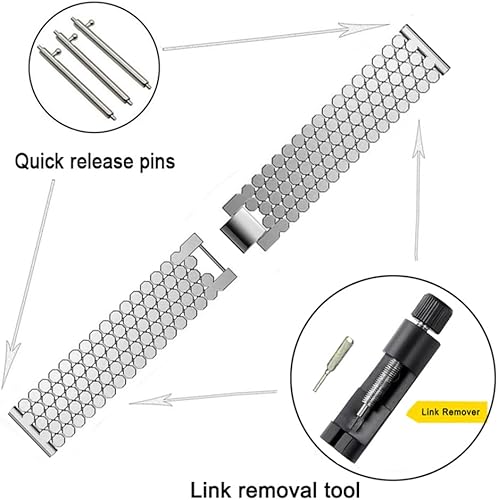 Vista 85 de Correas compatibles con Samsung Galaxy Watch de 1.81 pulgadas / Galaxy 3 de 1.77 pulgadas / Gear S3, correa de repuesto de malla metálica de acero