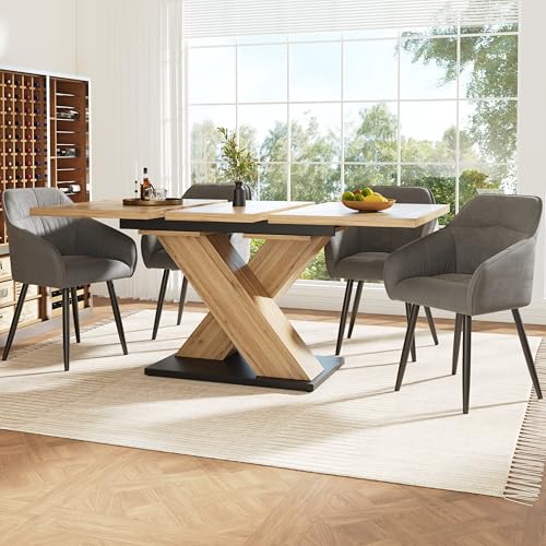 Table de manger extensible 6 personnes avec pieds en X pour cuisine