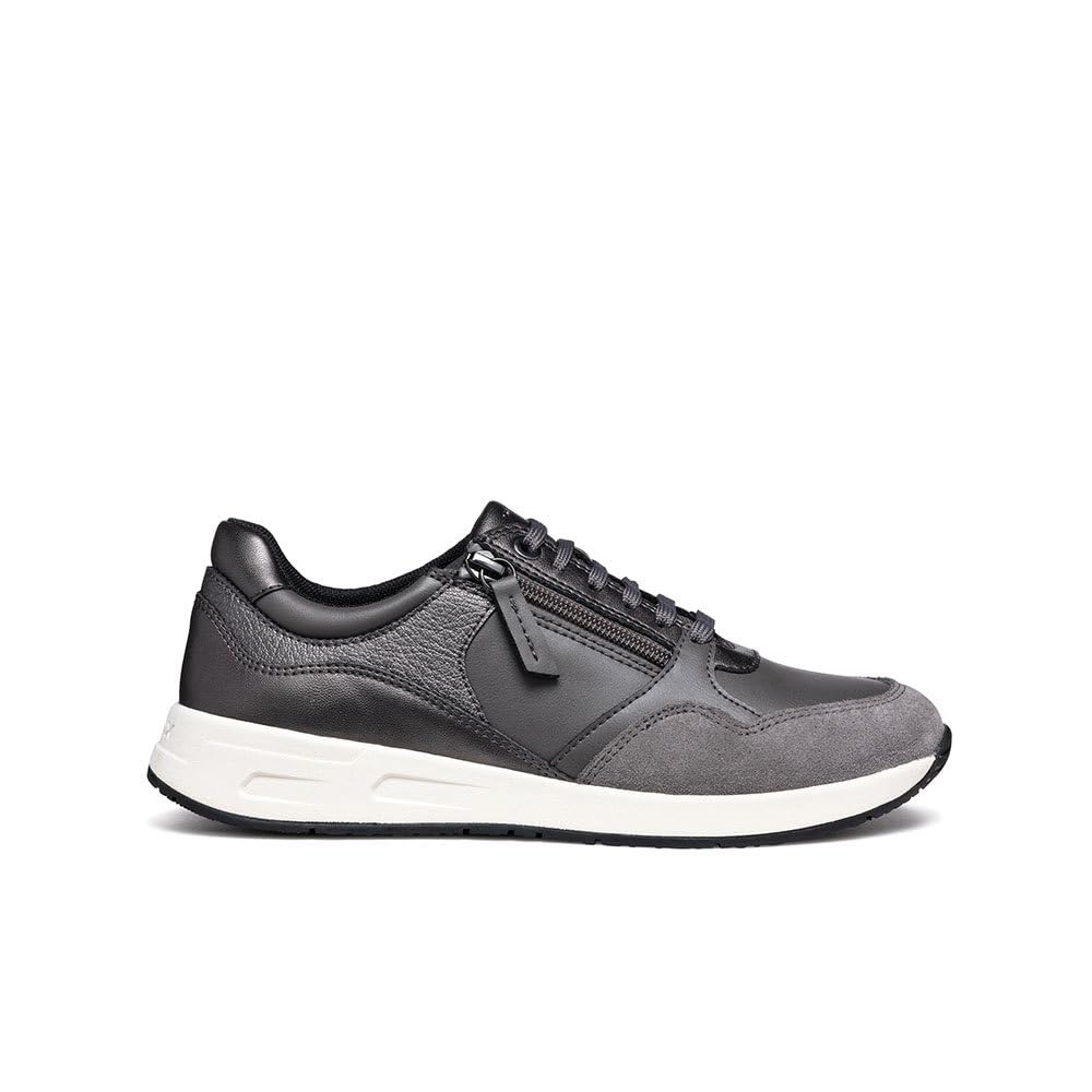 Geox Women's D Bulmya B Trainers, Dk Grey Gun, 2.5 UK