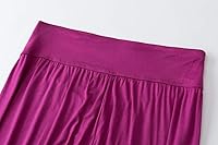 Vista 28 de Pantalones de algodón modal para mujer de AvaCostume, pantalones suaves para practicar yoga o deportes. Rojo vino