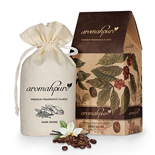 Image of Aromahpure Premium Car Perfume Fragrance Flakes -Dark Desire,`Coffee, Chocolate' Luxury Car Air Freshener made Organically with Essential Oil, Grains, and Flakes -50Gms, Smoke free your car for 30days