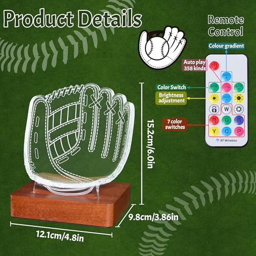 Image of CoolGift Mart Light Up Baseball Glove Display Stand