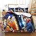 Produktbild Sonic gegen Mario 3D Digitaldruck Dreiteiliges Mikrofaser sehr weich pflegeleicht hypoallergen Bettwäsche Set Weicher Bettbezug mit 2 Kissenbezügen, für Doppelbett (200 cm x 200 cm)