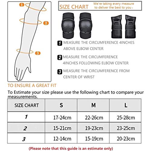 image for icoXXch Adult Wrist Guards, Knee Elbow Pads 6 in 1 Protective Gear Set