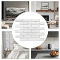 Retro-Art 3D Wall Panels, Pack of 10, Vintage Brick in White, PVC, 17.5" x 23.75", Cover 28.86 sq.ft. 569BC