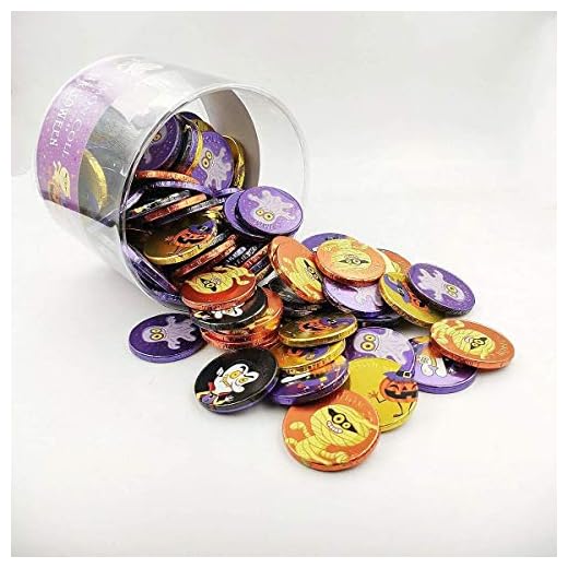 Halloween - Monedas de chocolate con leche 36 mm Bote 110 unid.