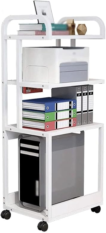 Printer Table Printer Stand with Storage Floor-standing Printer Shelf with Sturdy Metal Frame 3 Tier Printer Cart On Wheels for Home Office Easy to use