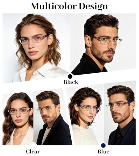 Image of 4 Packs Lightweight Reading Glasses for Women Men Blue Light Blocking Readers 1.0 1.5 2.0 2.5 3.0 4.0