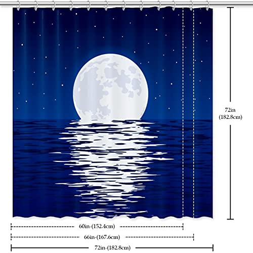 Rideau de douche lune de mer grand format avec finitions soignées - 7