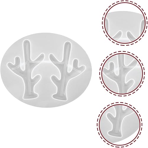 Miniatura 4 de COHEALI Diadema de joya, 9 piezas, molde de cornamenta, diadema con joyas, pinzas para el cabello para gelatinas, alce, molde de cuernos de resina,