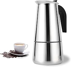 Stovetop Espresso Maker Stainless Steel Moka Pot 450ml Coffee Maker Espressos Maker Stovetop Coffee Maker Portable Coffee Maker for Induction Gas or Induction Cooker(450ml)